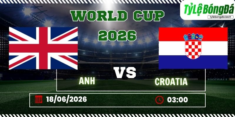 Tỷ lệ bóng đá Anh vs Croatia 03h00 ngày 18/06 - World Cup 2026
