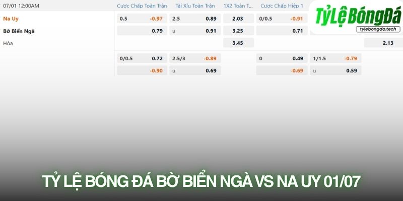 Tỷ lệ bóng đá Bờ Biển Ngà vs Na Uy 01/07